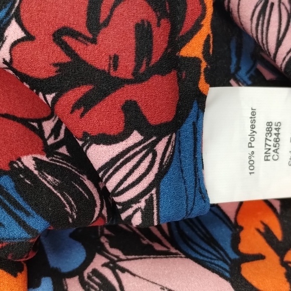 J. Crew Sleeveless Halter Blouse Size 6 Floral blue red orange summer top - Picture 8 of 8